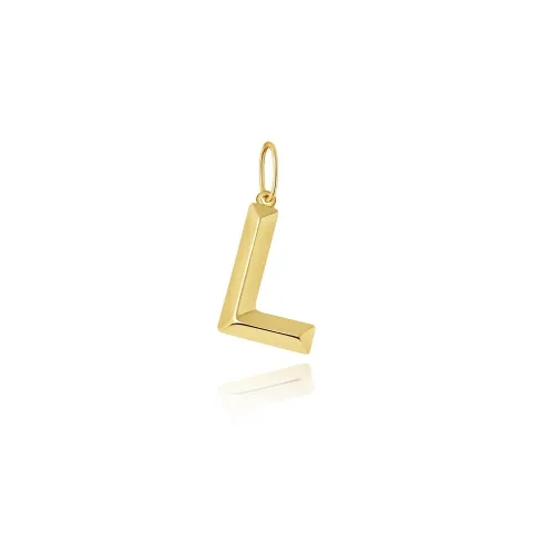 9ct Yellow Gold Initial Pendant L 9.7X13.7mm